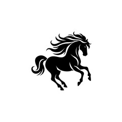 Horse silhouette vector style with white background
