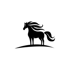 Obraz premium Horse silhouette vector style with white background 