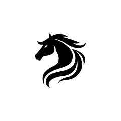 Horse silhouette vector style with white background
