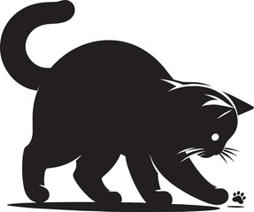 Obraz premium Cat Silhouette isolated on a white background Minimalist cute cat vector shape