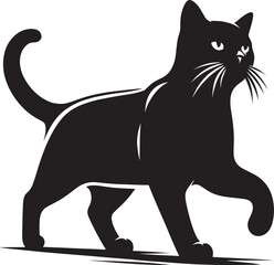 Cat Silhouette isolated on a white background Minimalist cute cat vector shape