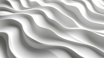 Obraz premium 3D White Emotional Wave Tiles Seamless Pattern - Represents Emotional Fluctuations and Awareness for Janeiro Branco on Isolated Background