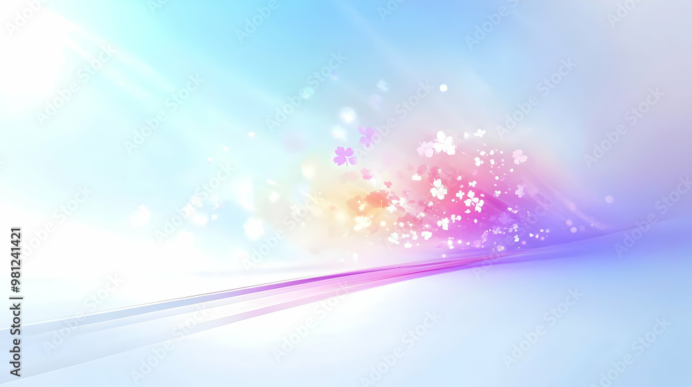 Canvas Prints Abstract Background with Colorful Light and Flowers