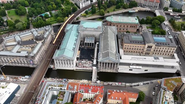 Aerial view of The Pergamon Museum (Pergamonmuseum) in Berlin, Germany