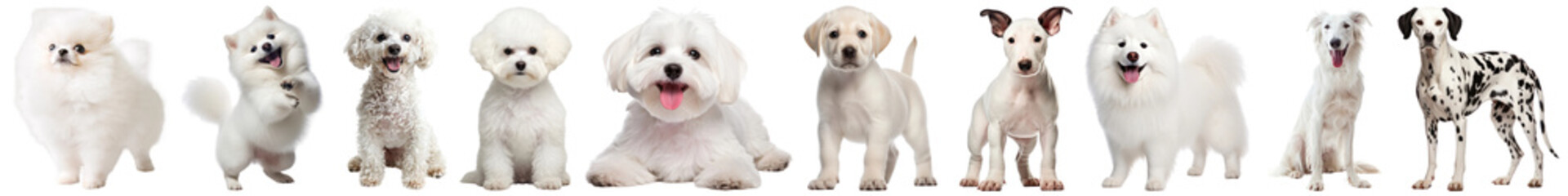 Obraz premium White dog mammal png cut out element set