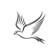 Naklejka premium Flying Bird Silhouette Simple Elegant Vector Illustration