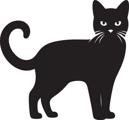 Obraz premium Cat Silhouette isolated on a white background Minimalist cute cat vector shape