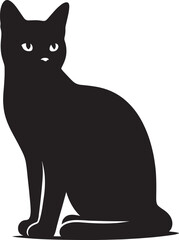 Cat Silhouette isolated on a white background Minimalist cute cat vector shape