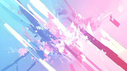 Abstract Art: Pink and Blue Brushstrokes with White Splatter