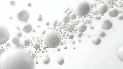 3D Micro Bubbles Dissolving Stress Relief Concept | Macro View of White Bubbles Popping for Tension Release on Isolated Background with Space for Stress Management Tips