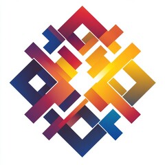 Abstract Geometric Design with Gradient Colors