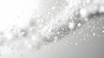 3D Macro Shot of Shimmering White Quantum Particles Symbolizing Mindfulness Practice - Calm Mental States with Isolated Icon on White Background