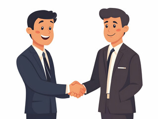 Fototapeta premium Surprised Politician's Handshake with Major Donor: Exciting Campaign Finance Breakthroughs in Flat Vector Illustration