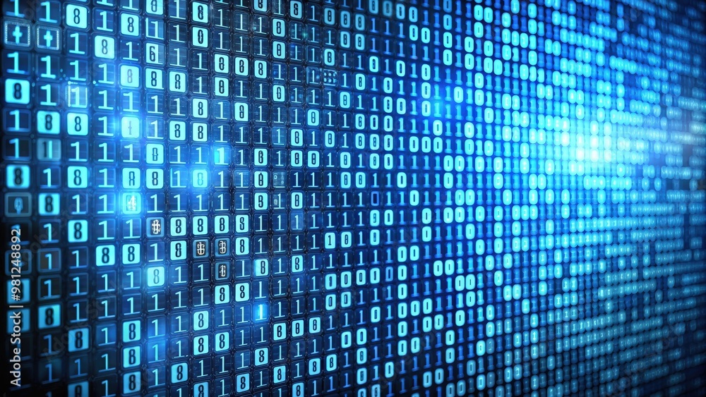 Aufkleber Numeric code representing data and information, numeric, code, data, information, digital, technology, programming