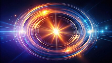 Obraz premium Glowing swirl light effect with circular lens flare and abstract rotational lines, Power, energy, luminous, sci-fi