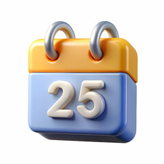 Simple Vector Icon of 2025 Calendar Page with Bold Numbers for Infographics | Clean Flat Design Element for Business Use