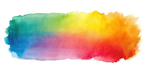 Obraz premium Watercolour brush stroke shape on white paper , watercolor, brush stroke, paint, colorful, abstract, art, texture, background