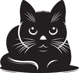 Cat Silhouette isolated on a white background Minimalist cute cat vector shape