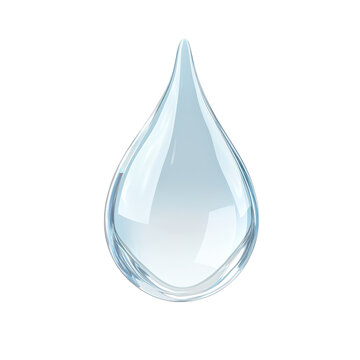 A clear drop of water with a sharp point