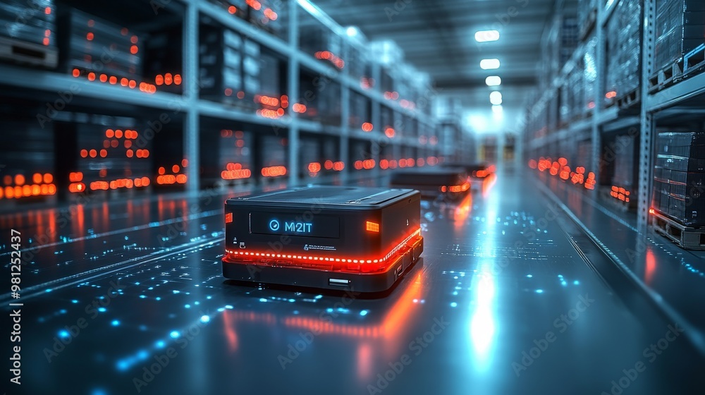 Poster advanced mobile robots navigate an ai-enabled smart warehouse during operational hours