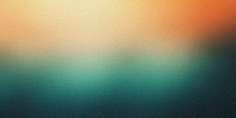 Obraz premium Gradient background with soft tangerine and dark teal tones, noise texture effect
