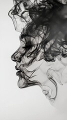 Fototapeta premium Profile of a woman's face formed