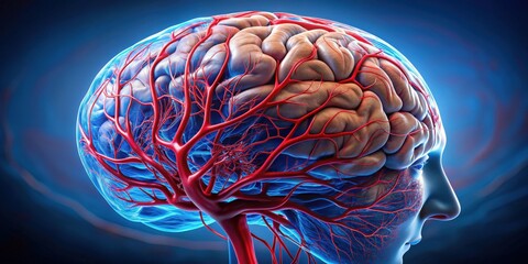 A stock photo showing the importance of blood supply in the brain during a stroke , Stroke, brain, blood flow