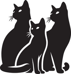 Cat Silhouette isolated on a white background Minimalist cute cat vector shape