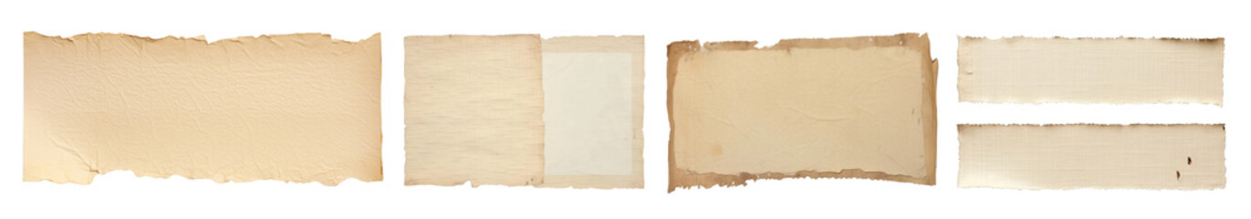Paper collage png cut out element set
