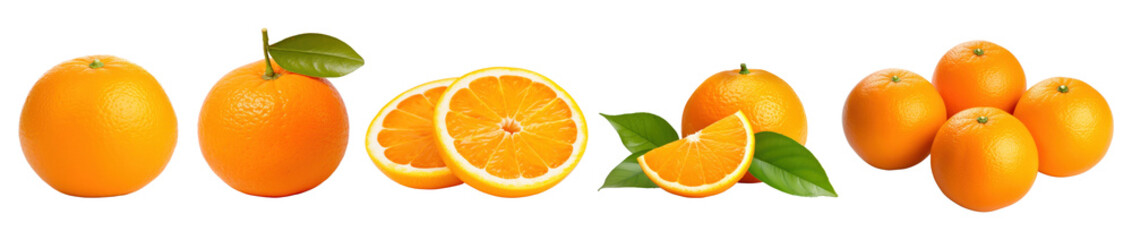 Orange png cut out element set
