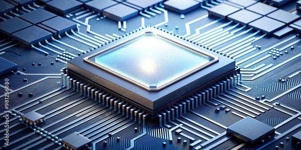 Poster abstract processor generating digital information, technology, data, abstract, processing, digital, 