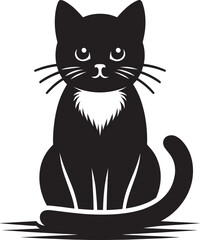 Obraz premium Cat Silhouette isolated on a white background Minimalist cute cat vector shape