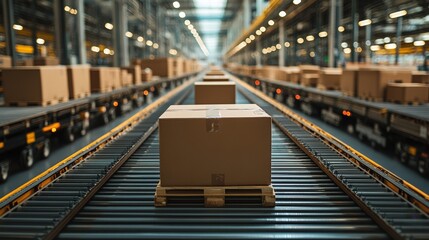 RPA systems streamline logistics operations with automated package handling in a distribution center