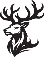  bold deer head mascot logo featuring clean vector File