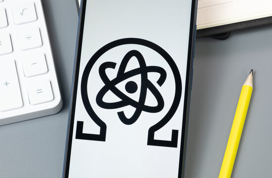 New York, USA - 30 August 2024: Quantum Resistant Ledger QRL Logo on Phone Screen, Crypto Icon on Display