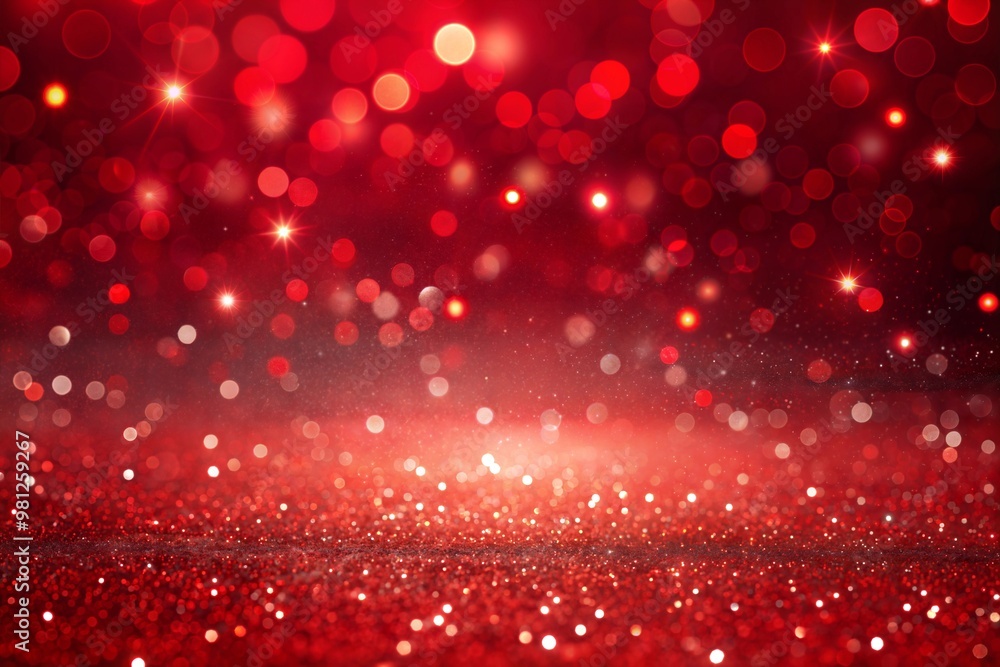 Canvas Prints red background with bokeh lights and glitter for holidays