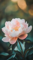 Close-up of a blooming pink peony
