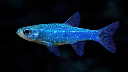 Fototapeta premium Sapphire Blue Danio: A Sapphire Blue Danio with striking blue coloration