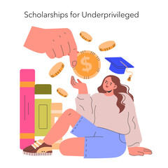 Knowledge For All. Flat Vector Illustration