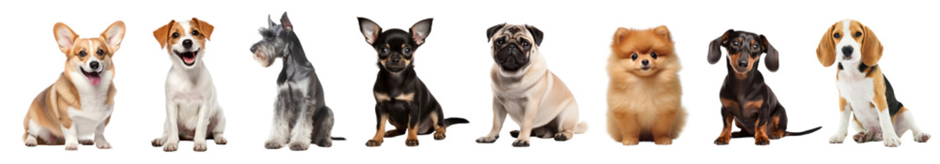 Obraz premium Sitting dog png cut out element set