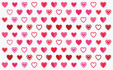 Seamless Love Heart Shape Pattern vector illustration