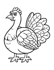 Turkey coloring pages for kids