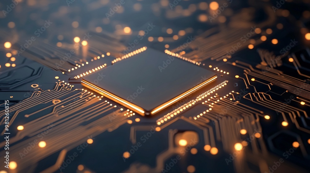 Aufkleber innovative 3d render of ai processing chips - high-speed neural networks