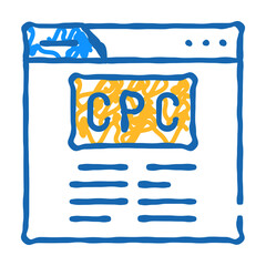 cpc seo optimization doodle icon sketch vector. cpc seo optimization sign. isolated symbol illustration
