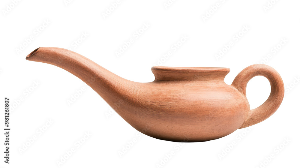 Poster a wooden object with a spout and a handle