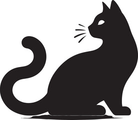 Cat Silhouette isolated on a white background Minimalist cute cat vector shape