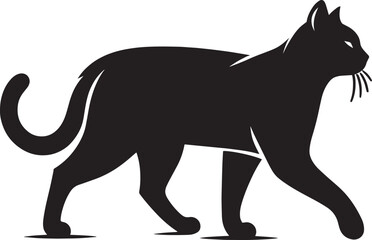 Cat Silhouette isolated on a white background Minimalist cute cat vector shape