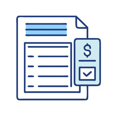 Financial Document with Dollar Sign and Check Mark, Business Invoice and Payment Approval Concept