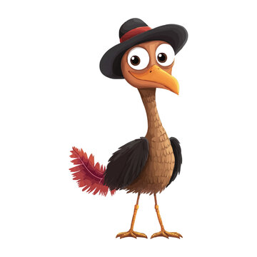 recommend clip art: Cute cartoon turkey wearing a hat vector illustration clipart