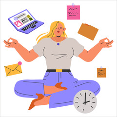 Diversity Businesswoman. Flat Vector Illustration